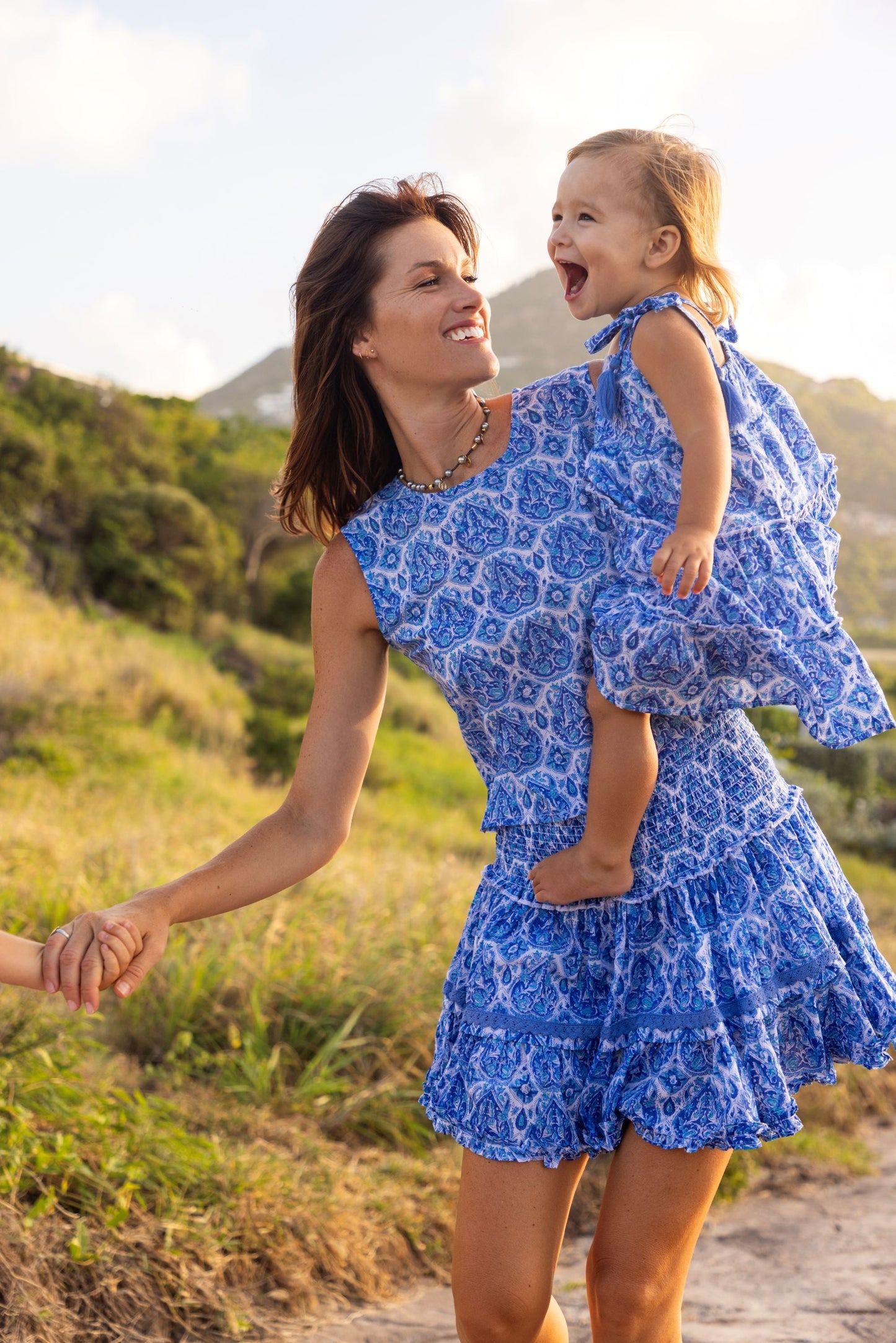 Maribel Women's Tank and Skirt Set Blue Paisley