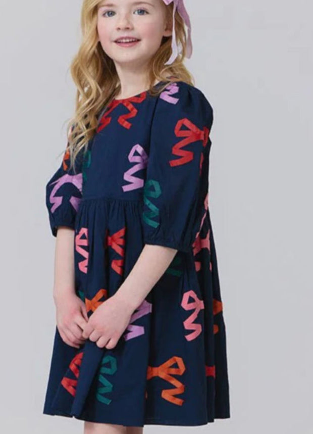 Girls Brooke Multi Bow Appliqué Dress