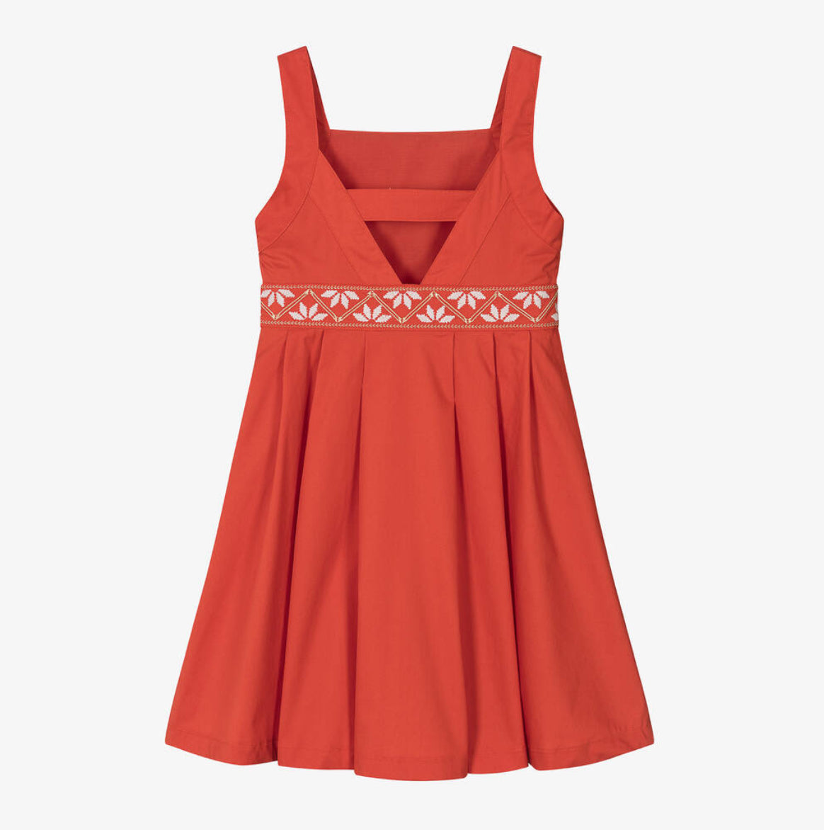 Red Floral Embroidery Dress