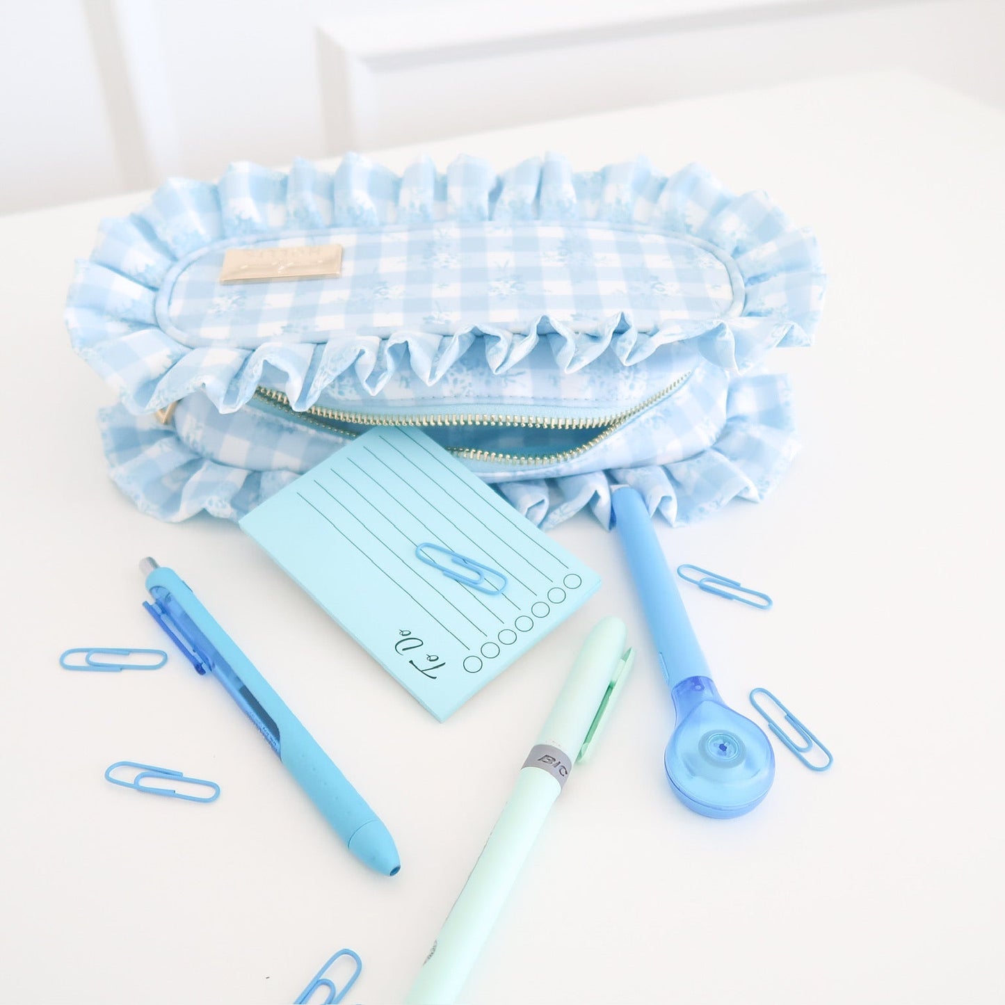 Ruffled Nylon Pencil Bag