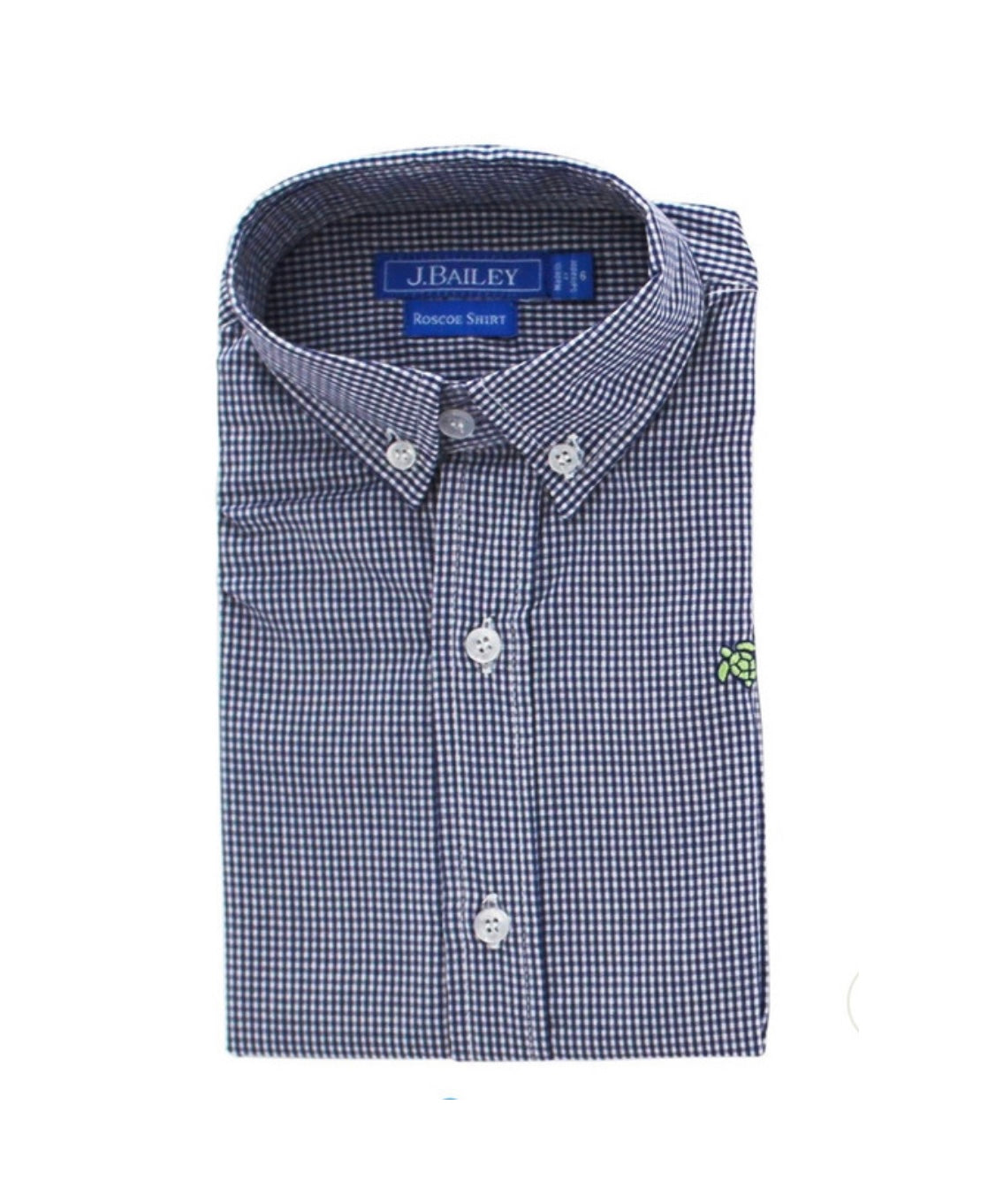 J Bailey Boys Navy Gingham Button Down Shirt