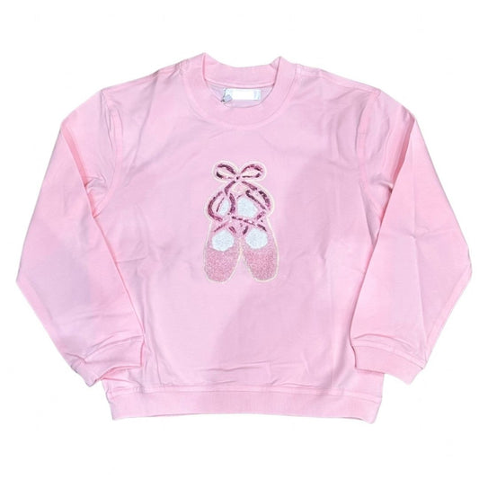 tween girls pink ballet slipper sequin sweatshirt