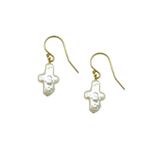 M Donohue 14K Gold Fill Little Cross Earrings
