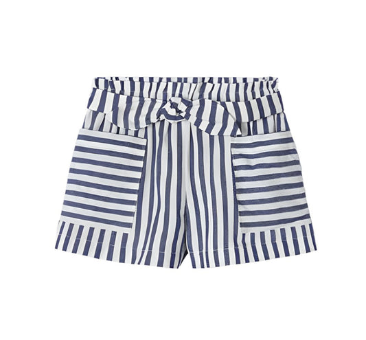 Mayoral Toddler Girls Navy White Striped Bag Shorts
