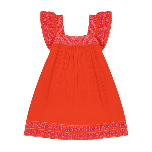 Mini Sandrine Women's Dress Poppy Embroidery