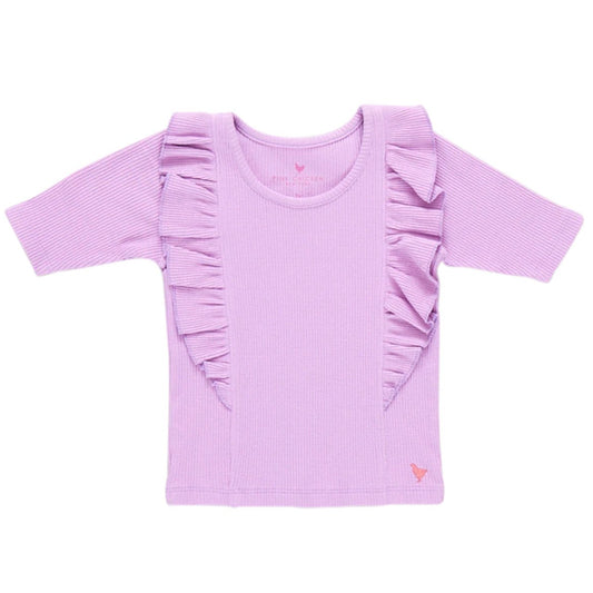 Pink Chicken Lavender Rib Ruffle Top