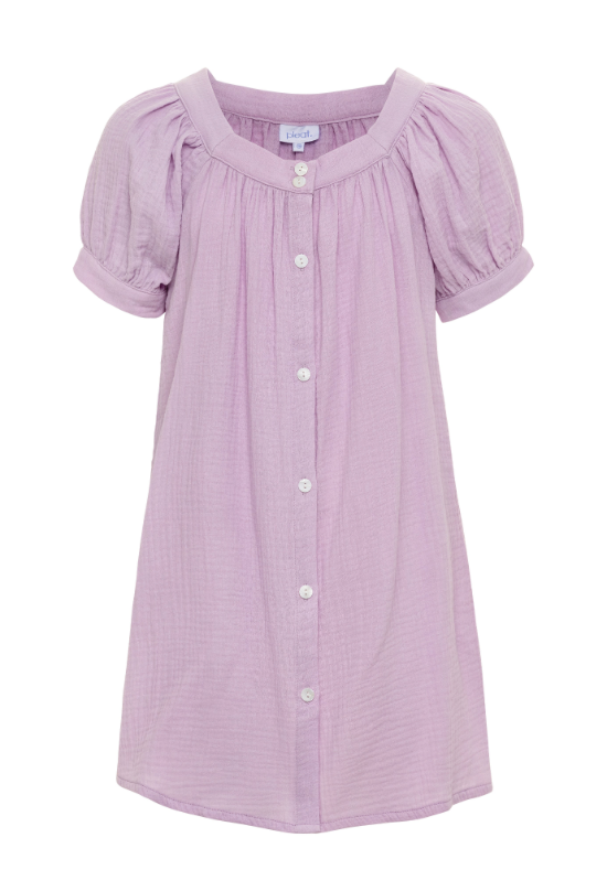 girls lavender lilac button front gauze dress