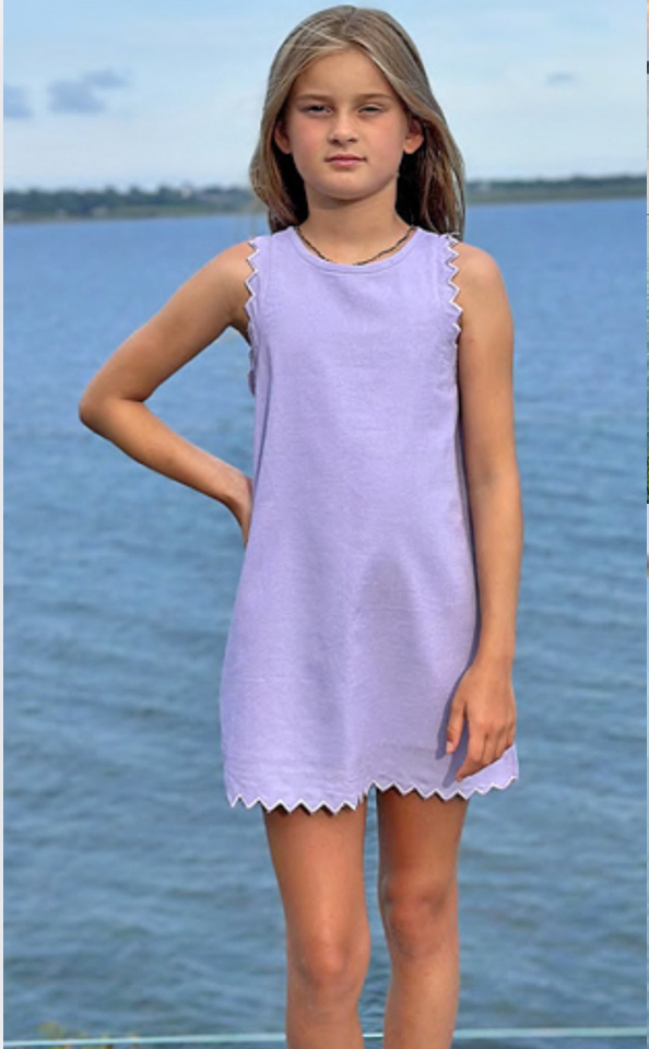 Lavender Tween Embroidered Trim Dress