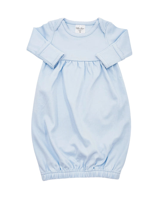 baby boys blue picot infant gown