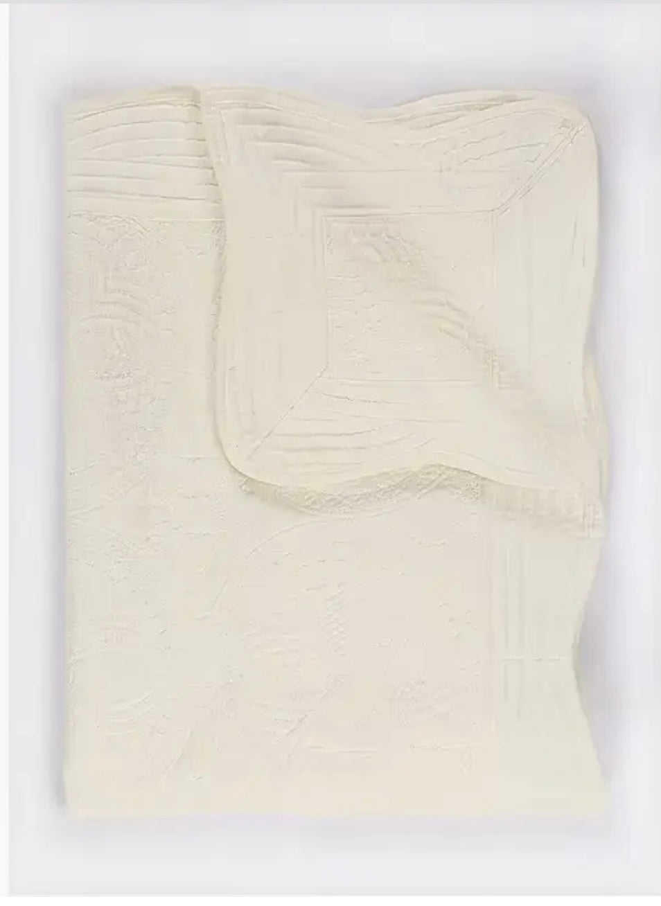 cream off white unisex baby quilt