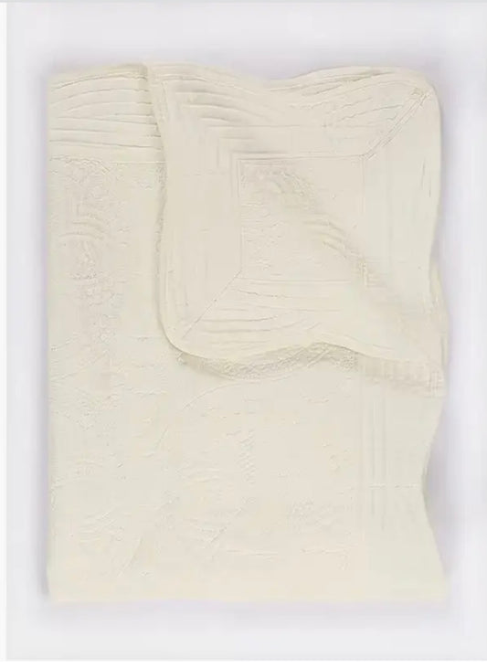 cream off white unisex baby quilt