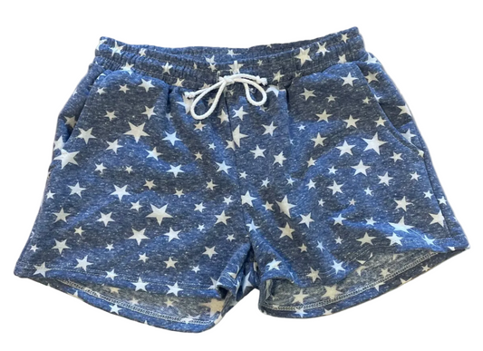 tween girls navy lounge shorts with white stars