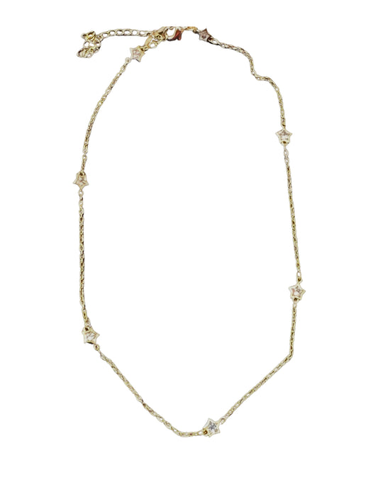 gold star crystal necklace