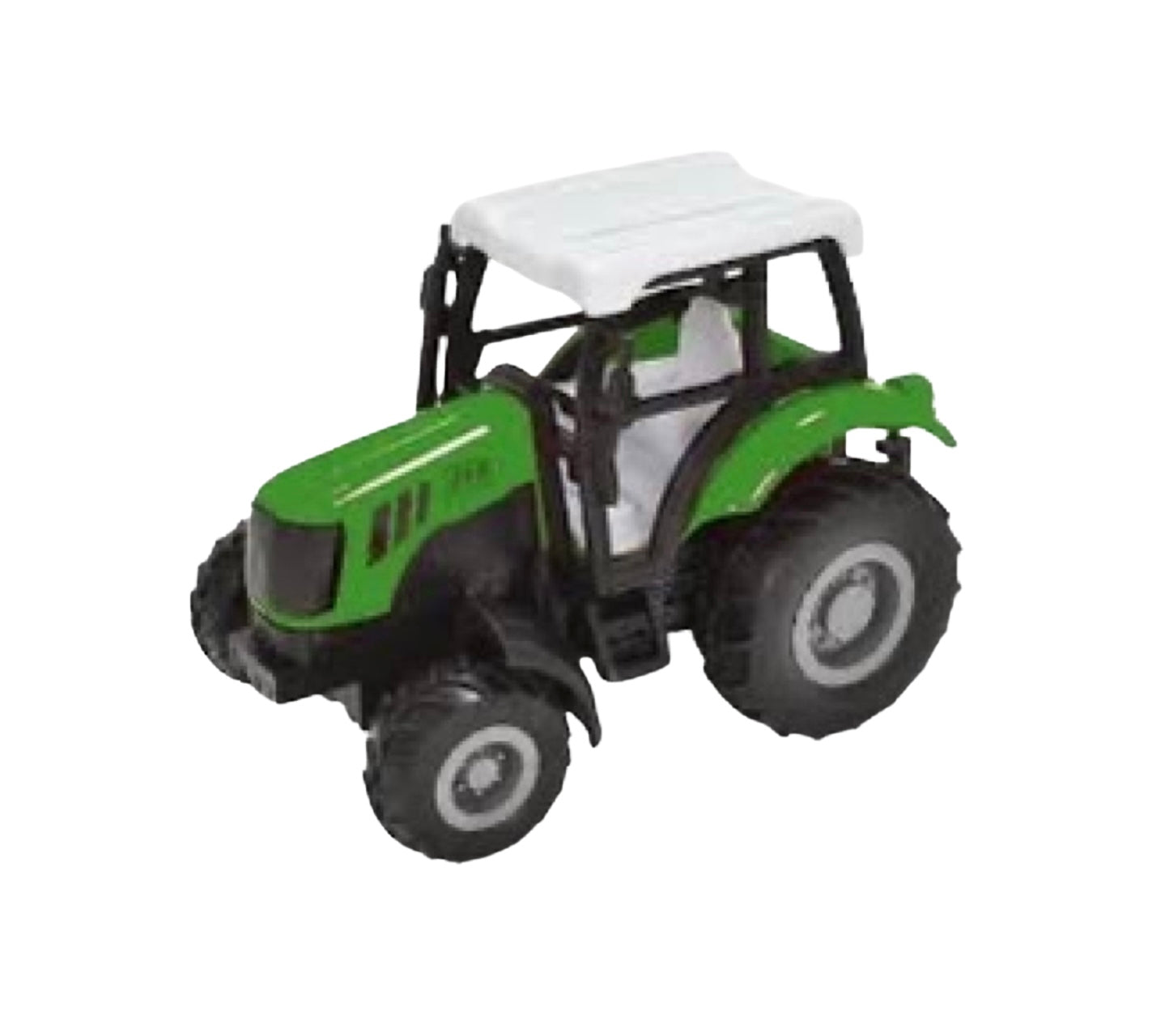 green die cast pull back tractor toy