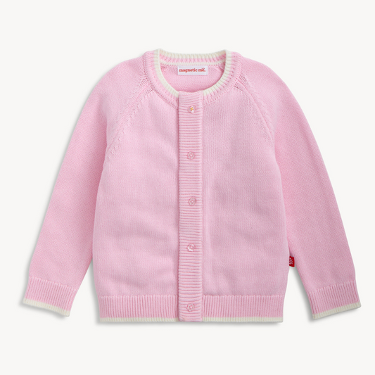 baby girls pink magnetic sweater