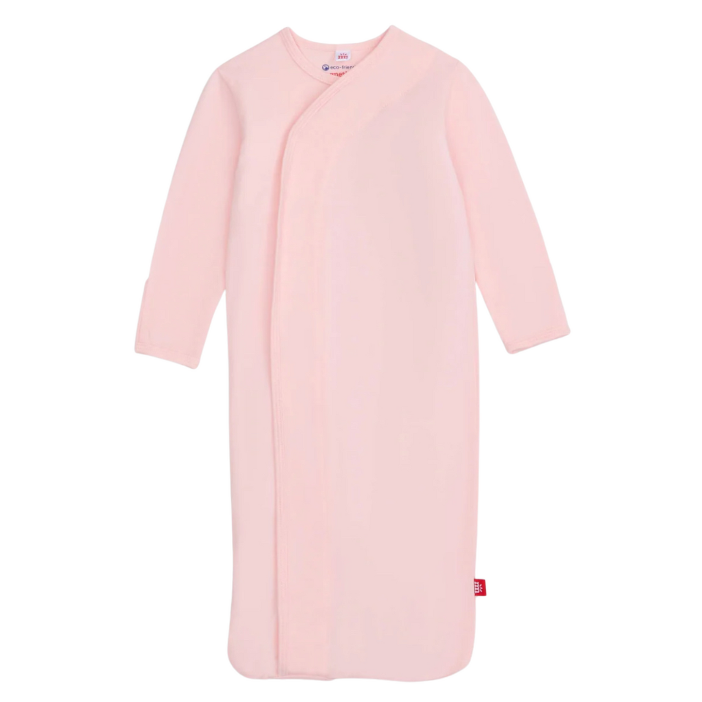 pink baby sleep sack gown with magnetic closure