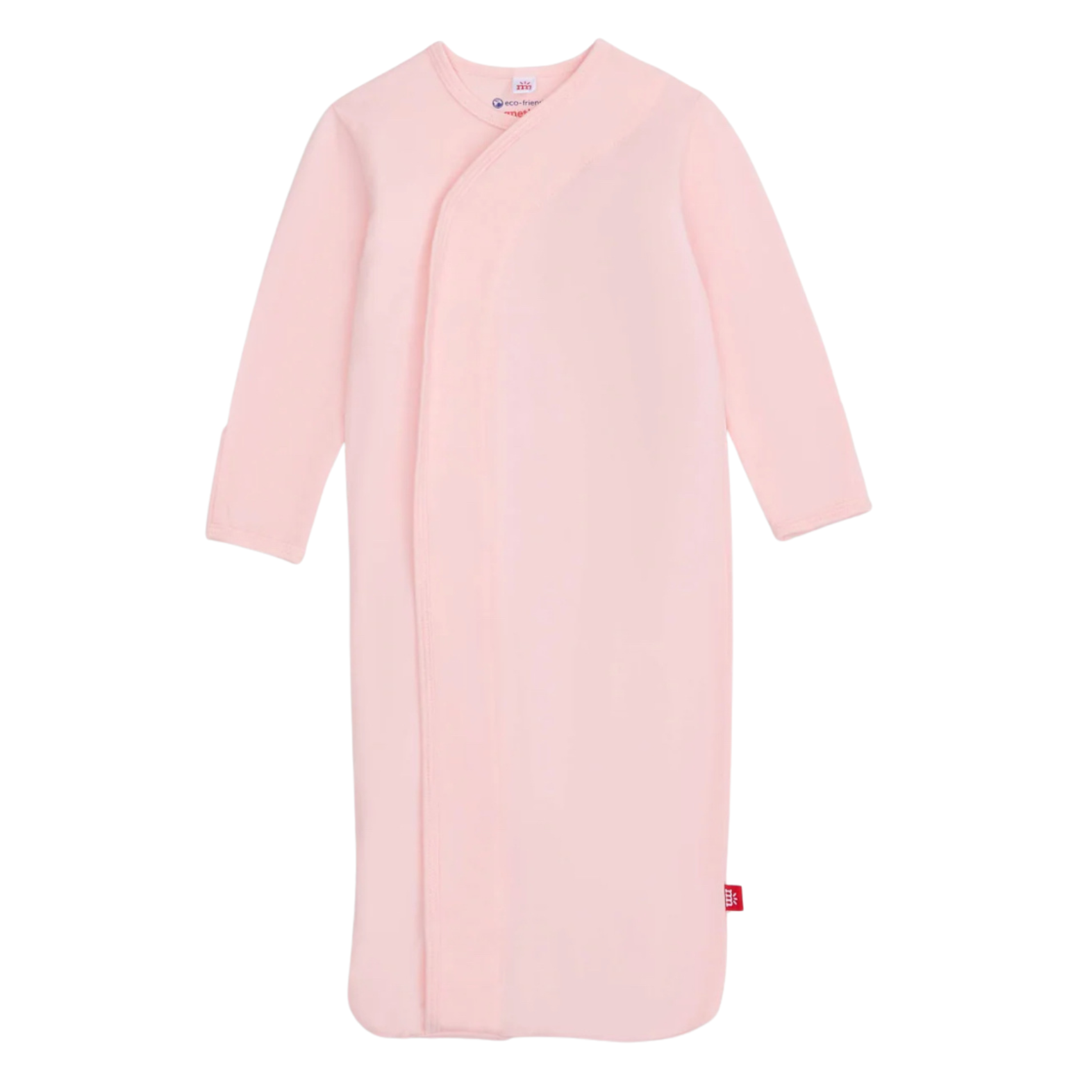 pink baby sleep sack gown with magnetic closure