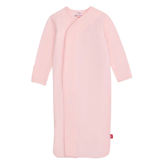 pink baby sleep sack gown with magnetic closure