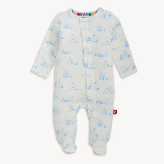 blue white Winnie the Pooh magnetic footie