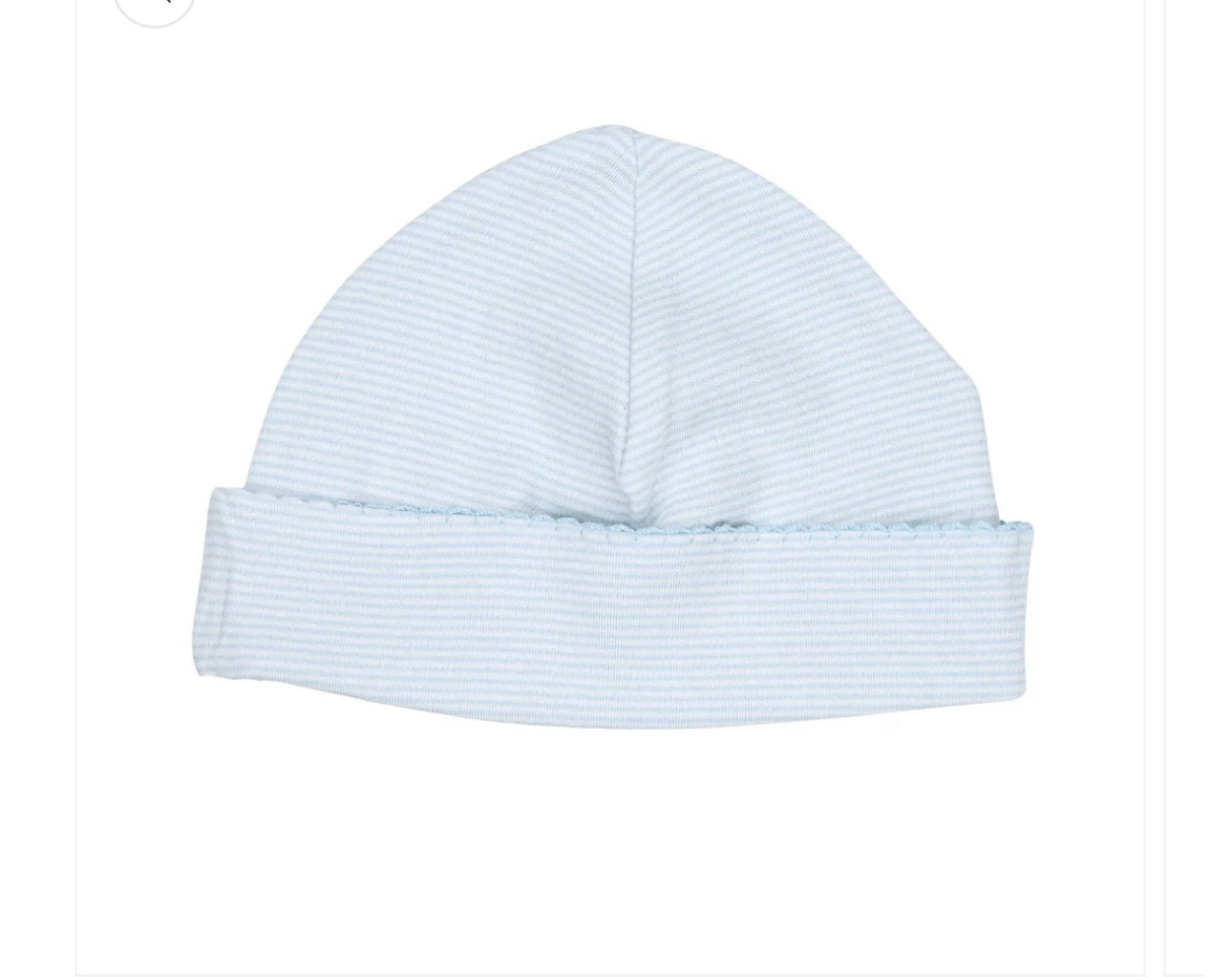 blue white striped newborn baby boy hat