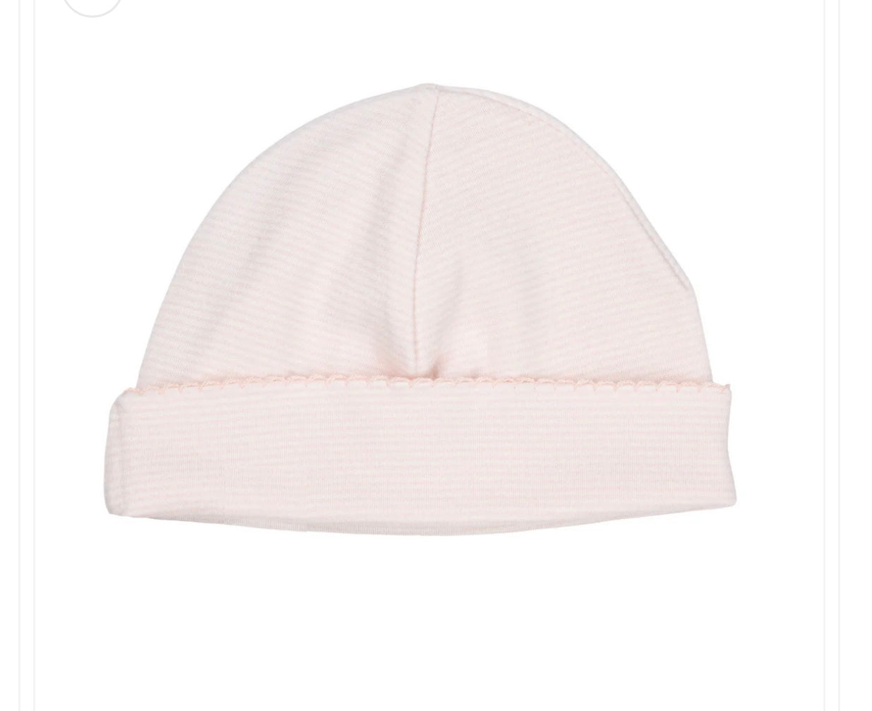  baby girl pink white striped organic beanie hat