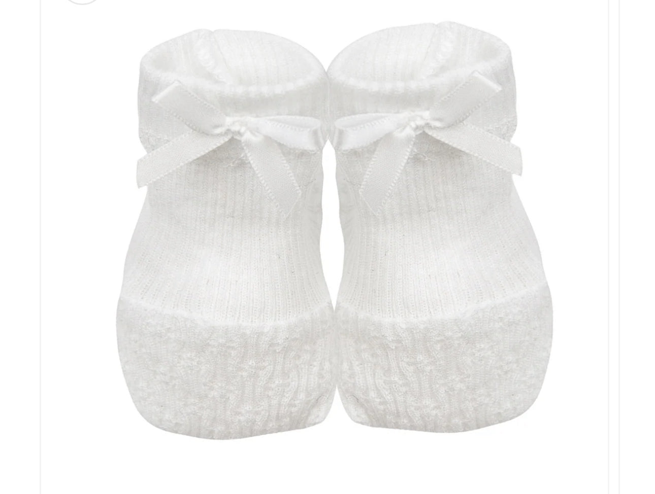 white knitted baby booties