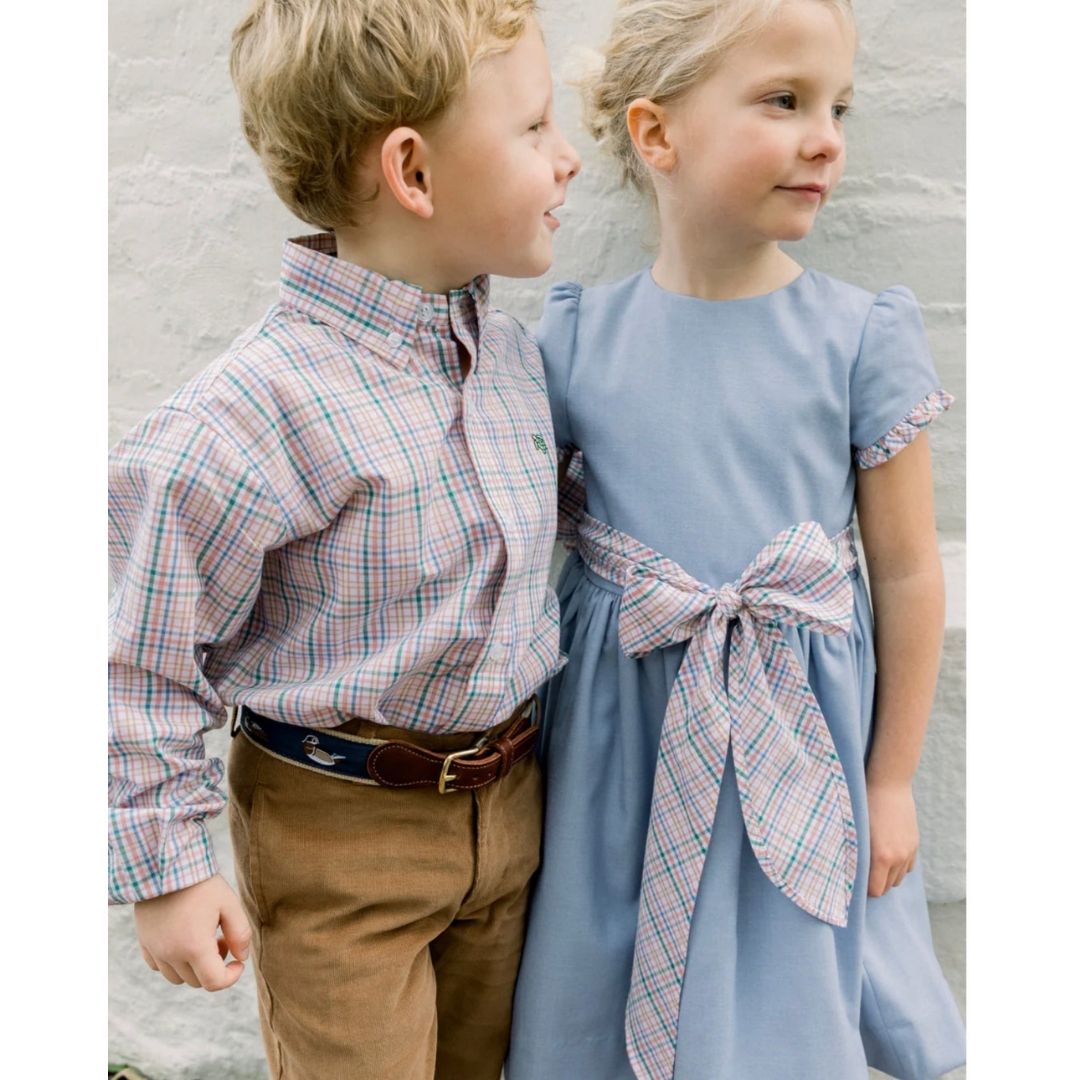 Sandstone Chambray Bow Front Dress