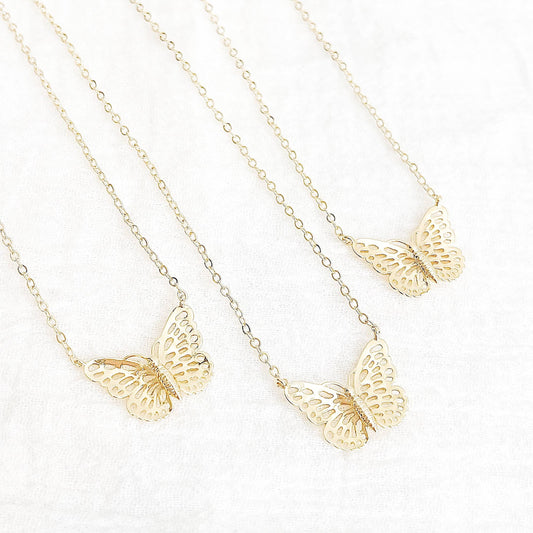 wrapped by sav gold butterfly necklace