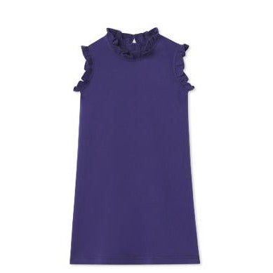 Classic Prep Navy Ruffle Collar Knit Dress