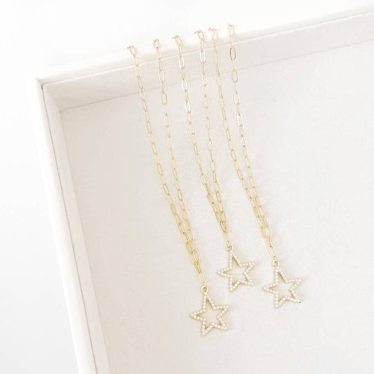 Wrapped by Sav Pearl Star Necklace